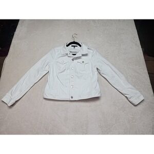 Talbots Women's CLASSIC Crisp White Denim Jacket‎ Size Small